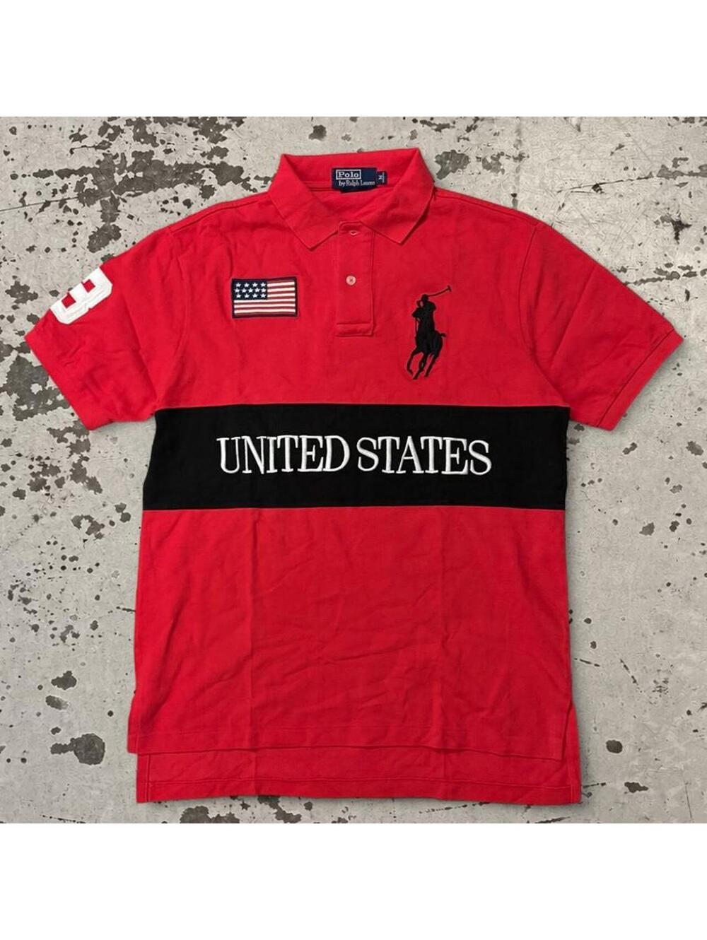 Insane rare vintage Y2K 90s United States spellout polo big pony tee.